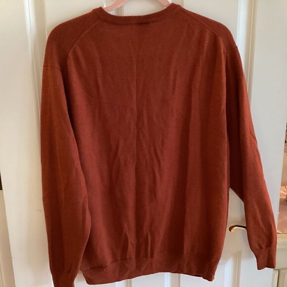 NWOT. Jos.A Banks Brand Men’s Traveler Merino Wool V Neck Cardigan XL Cinnamon - Picture 7 of 9